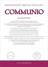 Communio (1/2023). DUCH JEDNOŚCI - okładka książki