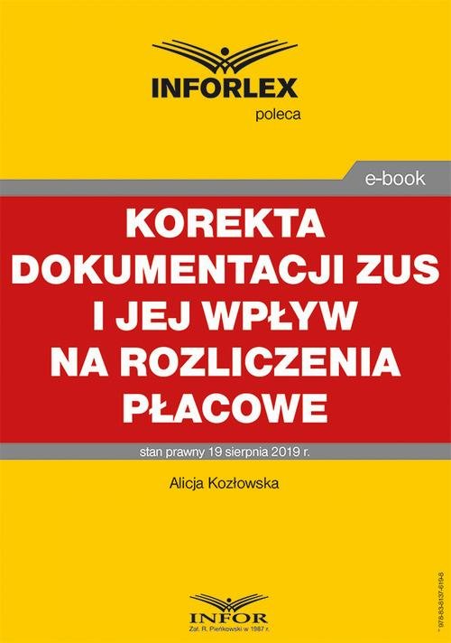 Korekta dokumentacji ZUS i jej - okłakda ebooka