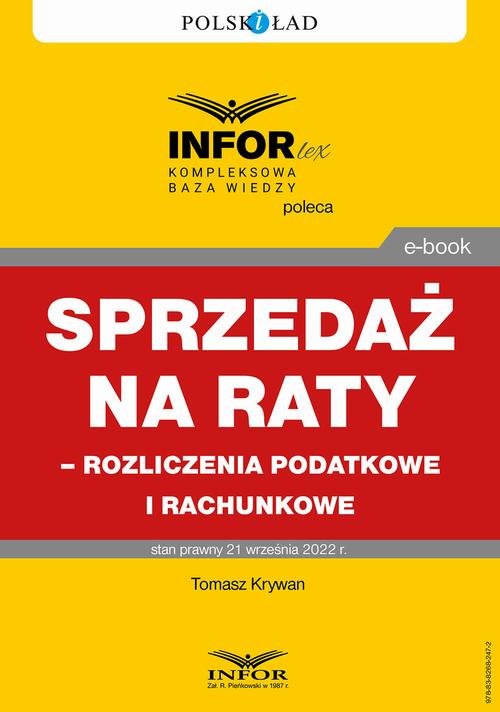 Sprzedaż na raty – rozliczenia - okłakda ebooka