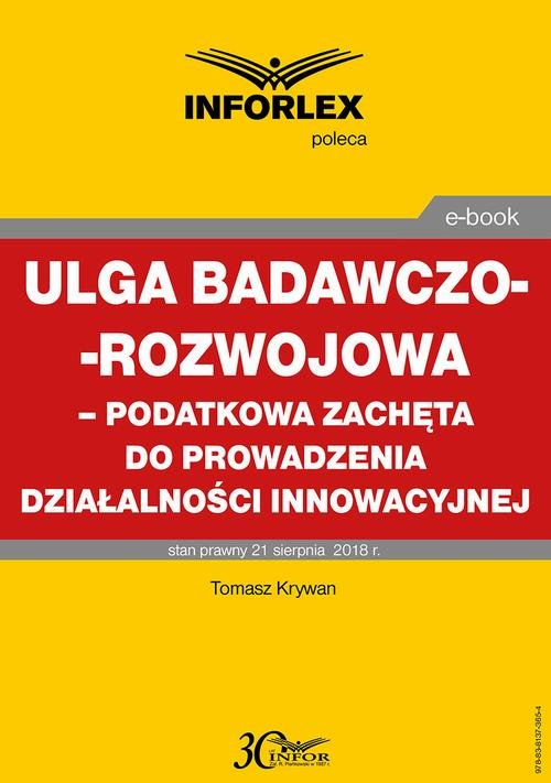 Ulga badawczo-rozwojowa – podatkowa - okłakda ebooka