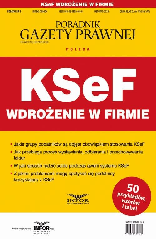 KSeF Wdrożenie w firmie. Podatki - okłakda ebooka