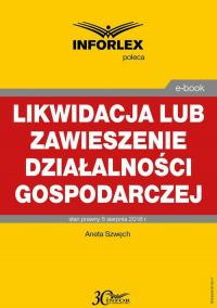 Likwidacja lub zawieszenie działalności - okłakda ebooka