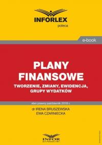 Plany finansowe – tworzenie, zmiany, - okłakda ebooka