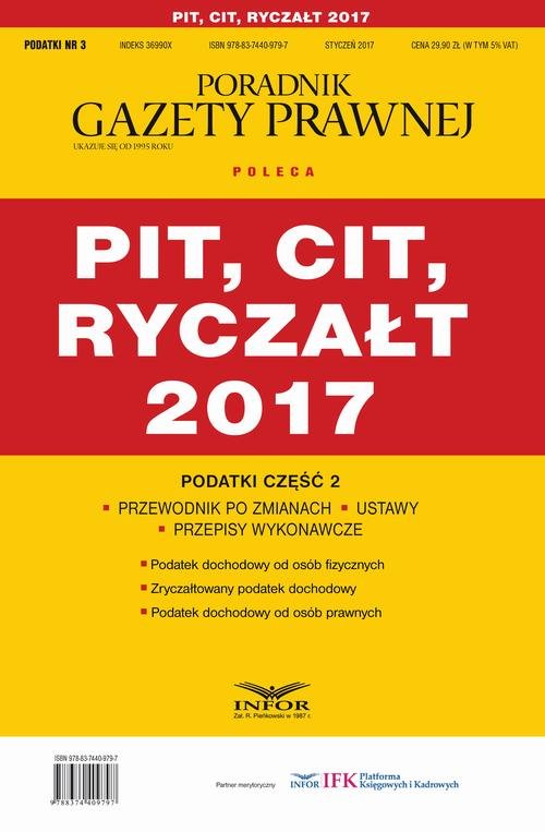 Podatki cz.2 PIT, CIT, RYCZAŁT - okłakda ebooka