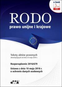 RODO – prawo unijne i krajowe - okłakda ebooka