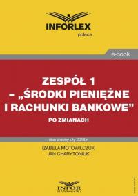 Zespół 1– „Środki pieniężne i rachunki - okłakda ebooka
