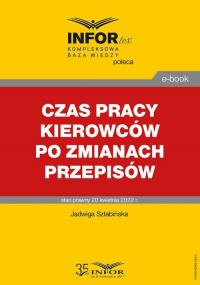 Czas pracy kierowców po zmianach - okłakda ebooka
