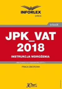JPK_VAT 2018 Instrukcja wdrożenia - okłakda ebooka