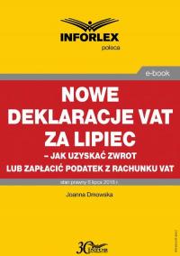 Nowe deklaracje VAT za lipiec - - okłakda ebooka