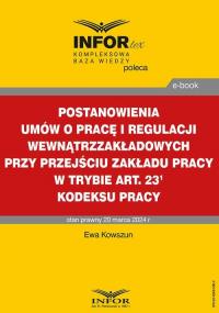 Postanowienia umów o pracę i regulacji - okłakda ebooka