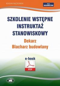 Szkolenie wstępne Instruktaż stanowiskowy - okłakda ebooka