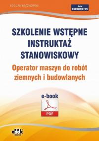 Szkolenie wstępne Instruktaż stanowiskowy - okłakda ebooka