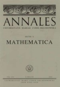 Annales UMCS, sec. A (Mathematica), - okładka książki