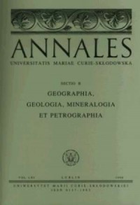 Annales UMCS, sec. B (Geographia, - okładka książki