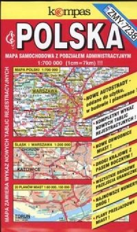 Mapa samochodowa Polski (1:700 - okładka książki