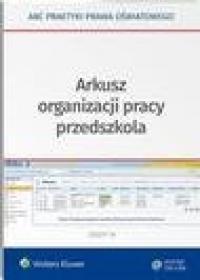 Arkusz organizacji pracy przedszkola - okłakda ebooka