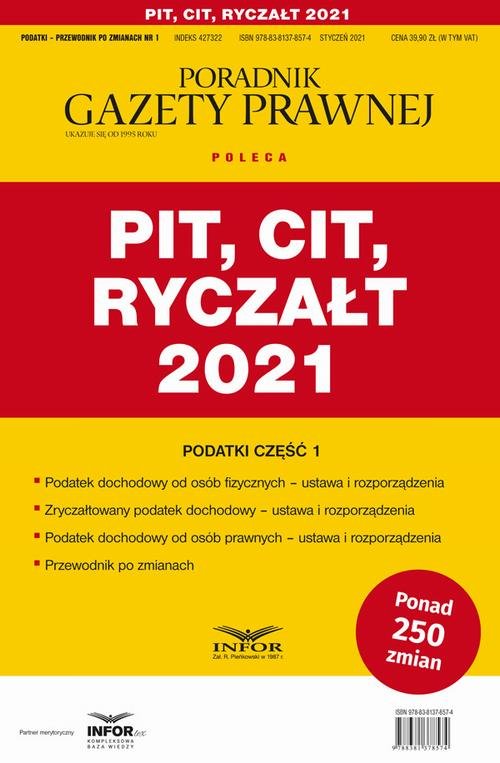 PIT CIT Ryczałt 2021 Podatki Część - okłakda ebooka