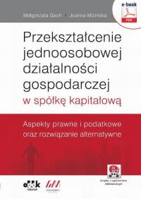 Przekształcenie jednoosobowej działalności - okłakda ebooka