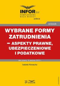 Wybrane formy zatrudnienia – aspekty - okłakda ebooka