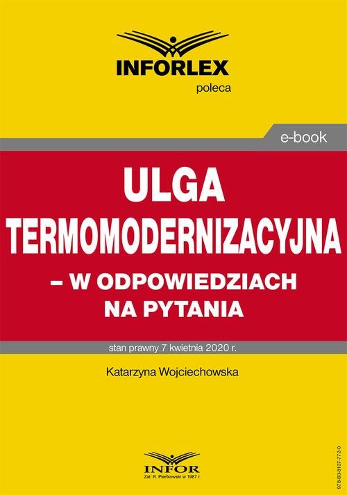 Ulga termomodernizacyjna – w odpowiedziach - okłakda ebooka