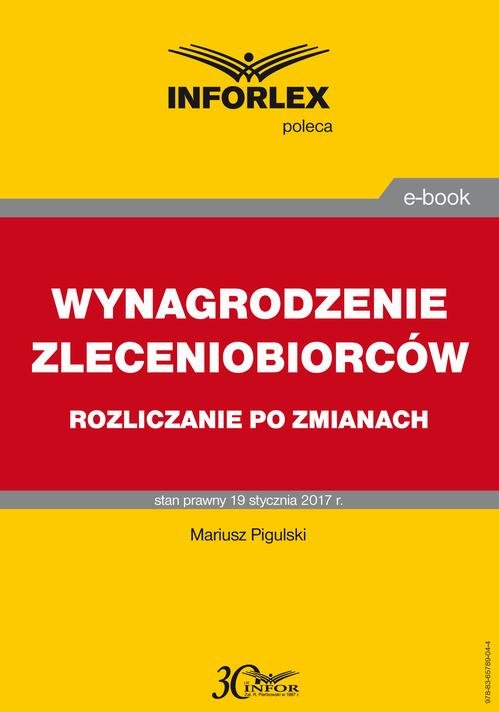 WYNAGRODZENIE ZLECENIOBIORCÓW rozliczanie - okłakda ebooka