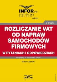 Rozliczanie VAT od napraw samochodów - okłakda ebooka