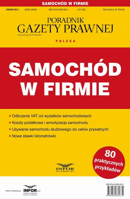 Samochód w firmie. Podatki 4/2023 - okłakda ebooka