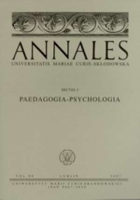 Annales UMCS, sec. J (Paedagogia-Psychologia), - okładka książki