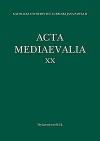 Acta Mediaevalia. Tom XX - okładka książki
