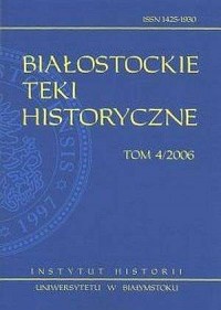 Białostockie Teki Historyczne nr - okładka książki