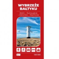 okładka książki - Mapa turystyczna Wybrzeże Bałtyku 1 Wolin Świnoujście Dziwnów Niechorze 1:50 000