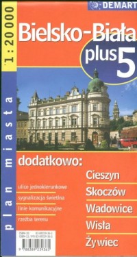 Bielsko-Biała plus 5. Plan miasta - zdjęcie reprintu, mapy