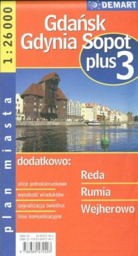 Gdańsk, Gdynia, Sopot plus 3 (plan - zdjęcie reprintu, mapy