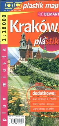 Kraków (plastik - plan miasta laminowany) - zdjęcie reprintu, mapy