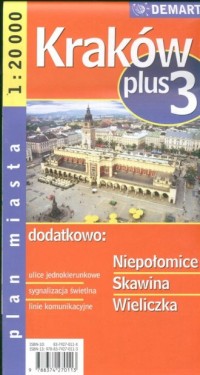 Kraków plus 3 (plan miasta) - zdjęcie reprintu, mapy