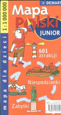 Mapa polski junior - mpa dla dzieci - zdjęcie reprintu, mapy