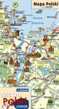 Mapa polski junior - ścienna - zdjęcie reprintu, mapy