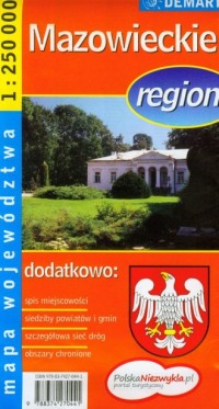 Mazowieckie region (mapa województwa) - zdjęcie reprintu, mapy
