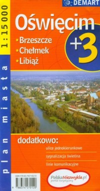 Oświęcim plus 3 - plan miasta - zdjęcie reprintu, mapy
