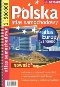 Polska plus Europa - atlas samochodowy - zdjęcie reprintu, mapy