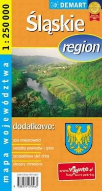 Śląskie region - mapa województwa - zdjęcie reprintu, mapy