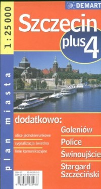 Szczecin plus 4 (plan miasta) - zdjęcie reprintu, mapy