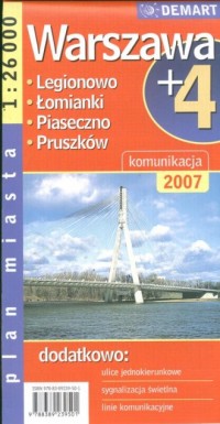 Warszawa plus 4 - plan miasta - zdjęcie reprintu, mapy