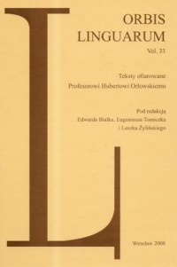Orbis Linguarum vol. 33(2008) - okładka książki