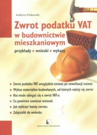 Zwrot podatku VAT w budownictwie - okładka książki