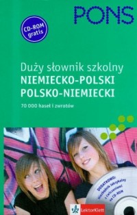 Duży słownik szkolny niemiecko-polski, - okładka książki