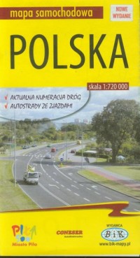 Polska (mapa samochodowa) - zdjęcie reprintu, mapy