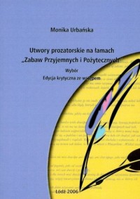 Utwory prozatorskie na łamach zabaw - okładka książki