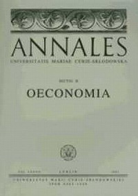 Annales UMCS, sec. H (Oeconomia), - okładka książki