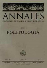 Annales UMCS, sec. K (Politologia), - okładka książki